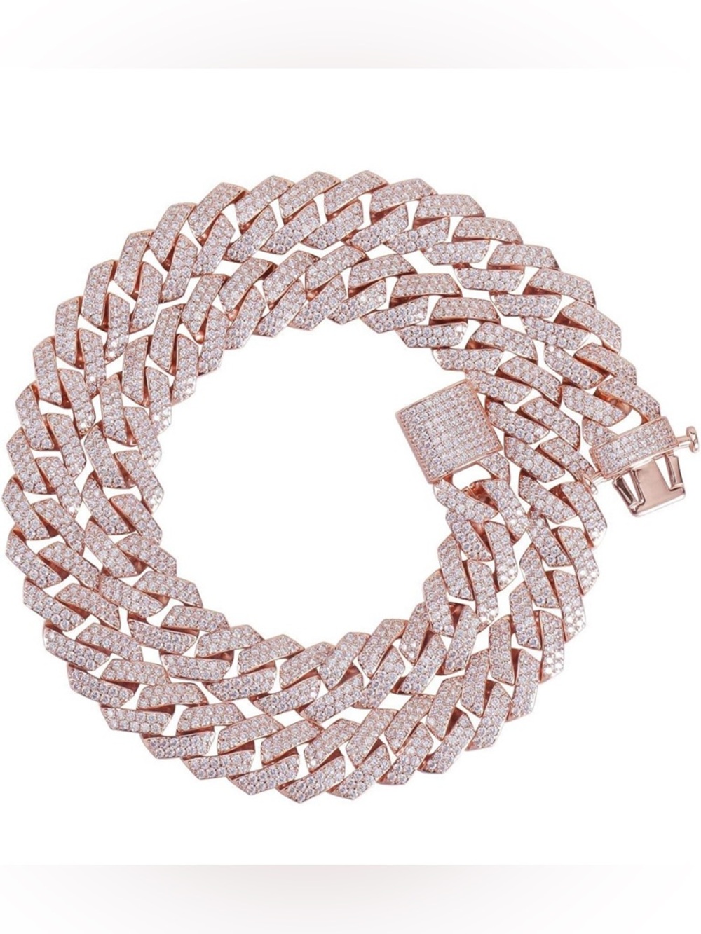 Rose Gold Pavé Cuban Link Necklace